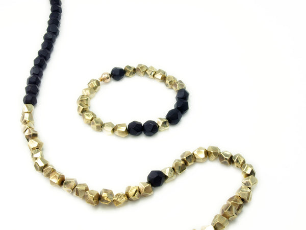 Lattice: Brass Chain Bracelet Ebony