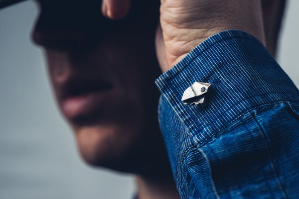 Prism Lattice: Sterling Silver Cufflinks Black Diamond
