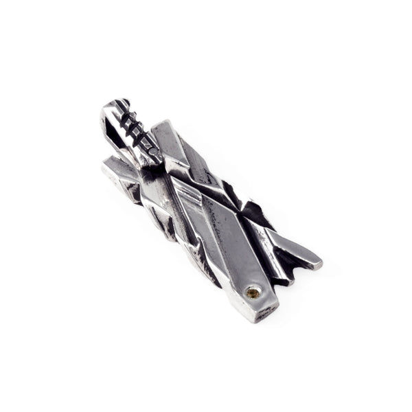 Lustre Lattice: Sterling Silver Dog Tag Smokey Quartz