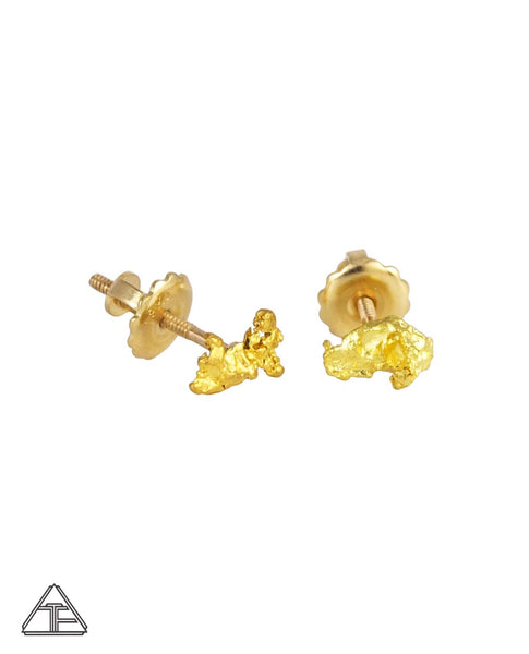 Studs: Alaskan Yellow Gold Nugget Earrings
