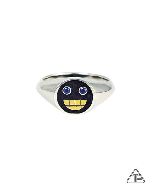 Grillz: Blue Sapphire Sterling Silver 22k Ring Size 10