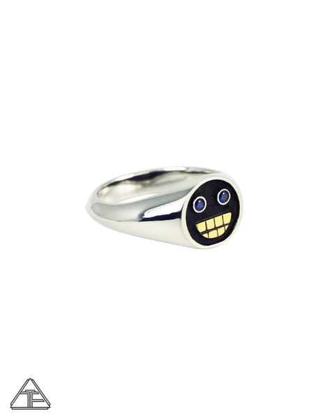 Grillz: Blue Sapphire Sterling Silver 22k Ring Size 10