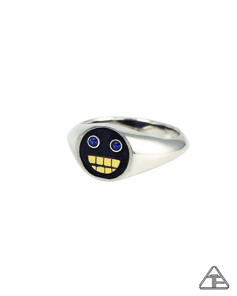 Grillz: Blue Sapphire Sterling Silver 22k Ring Size 10