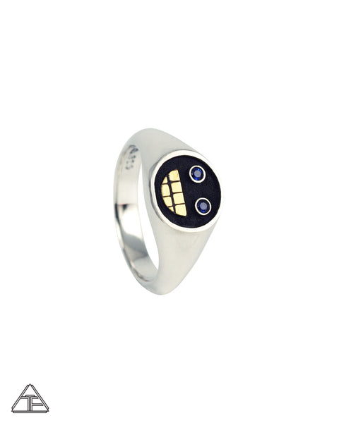 Grillz: Blue Sapphire Sterling Silver 22k Ring Size 10