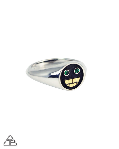 Grillz: Emerald Sterling Silver 22k Ring Size 9