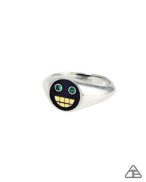 Grillz: Emerald Sterling Silver 22k Ring