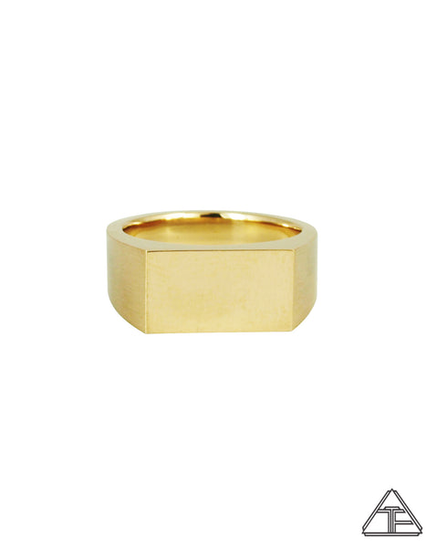 Signet Ring: Matte 14K Yellow Gold
