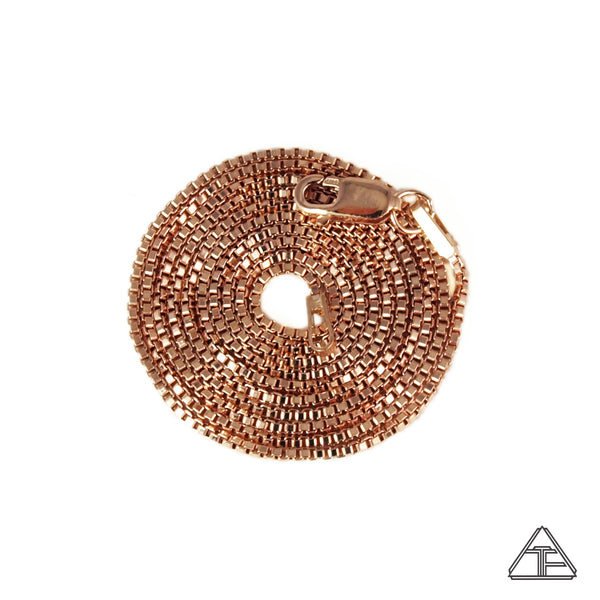 14k Rose Gold Fill Box Chain 1mm