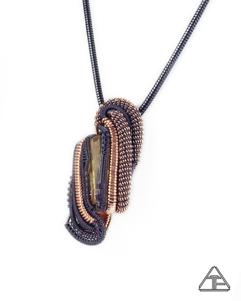 Heliodor + Rose Gold and Silver Stealth Series Wire Wrapped Pendant