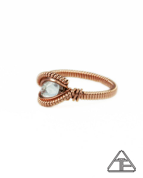 Size 7 - Topaz Rose Gold Wire Wrapped Ring