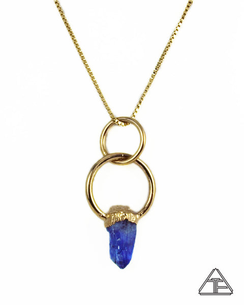 Tanzanite Yellow Gold Crystal Talisman Pendant