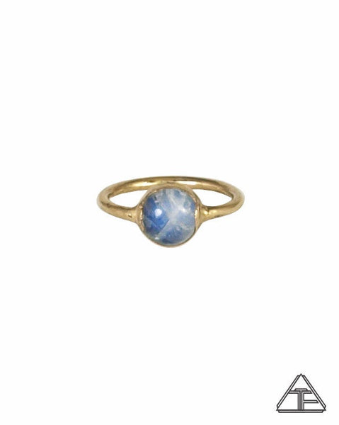 Size 3 - Moonstone Yellow Gold Crystal Talisman Ring