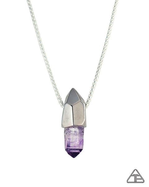 Amethyst Palladium Crystal Talisman Pendant