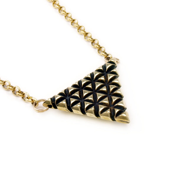 Axis Lattice: Brass Pendant + Chain