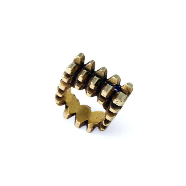Hedron Lattice: Brass Ring Black Spinel