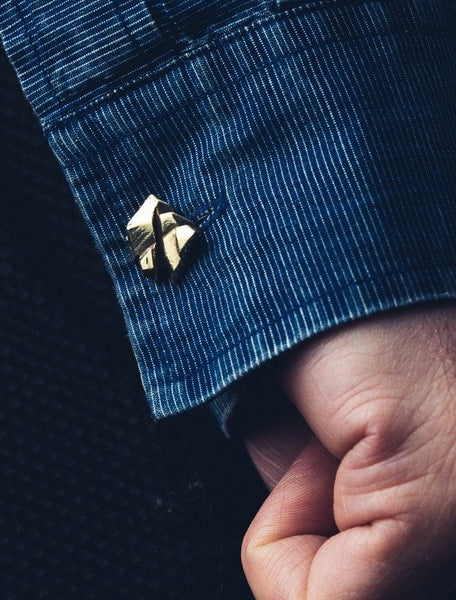 Lustre Lattice: 14K Yellow Gold Cufflinks